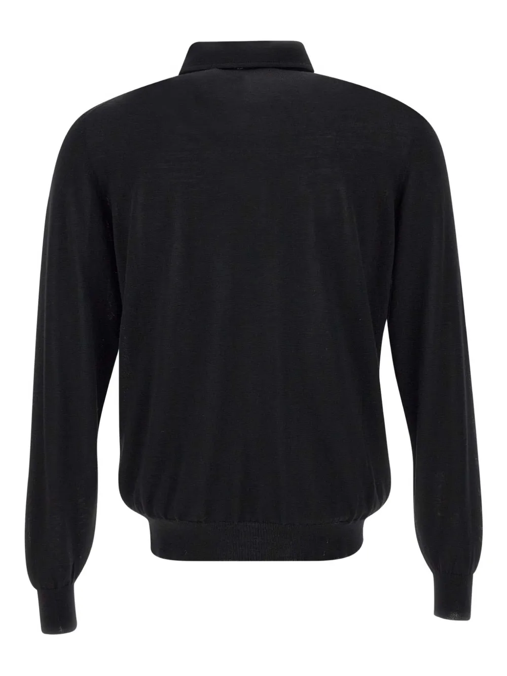 Filippo De Laurentiis Geribbeld poloshirt met lange mouwen Zwart