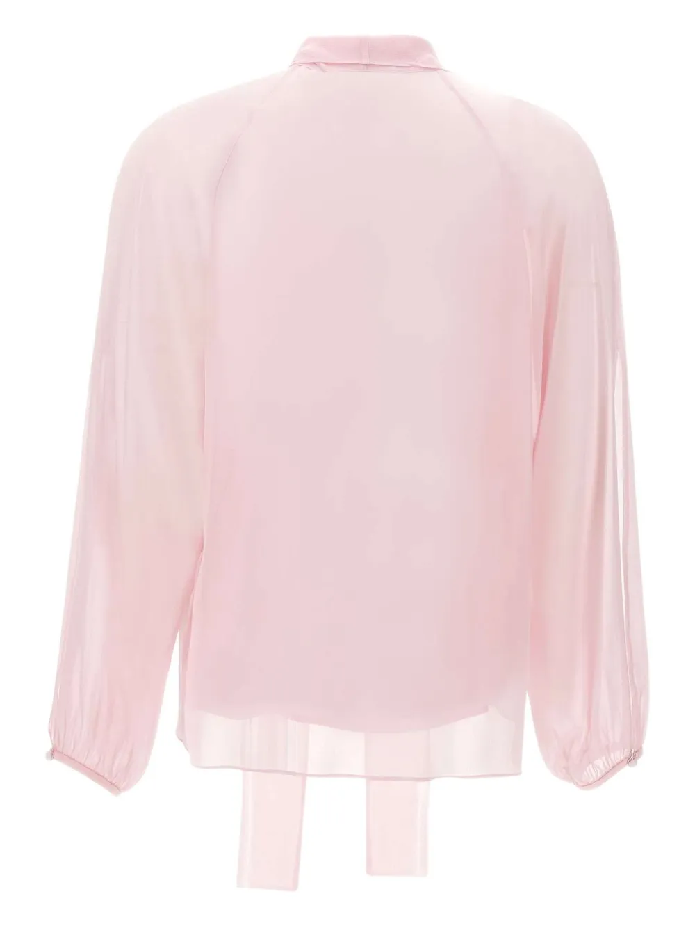 Max Mara Bow Long-sleeve Blouse In Pink