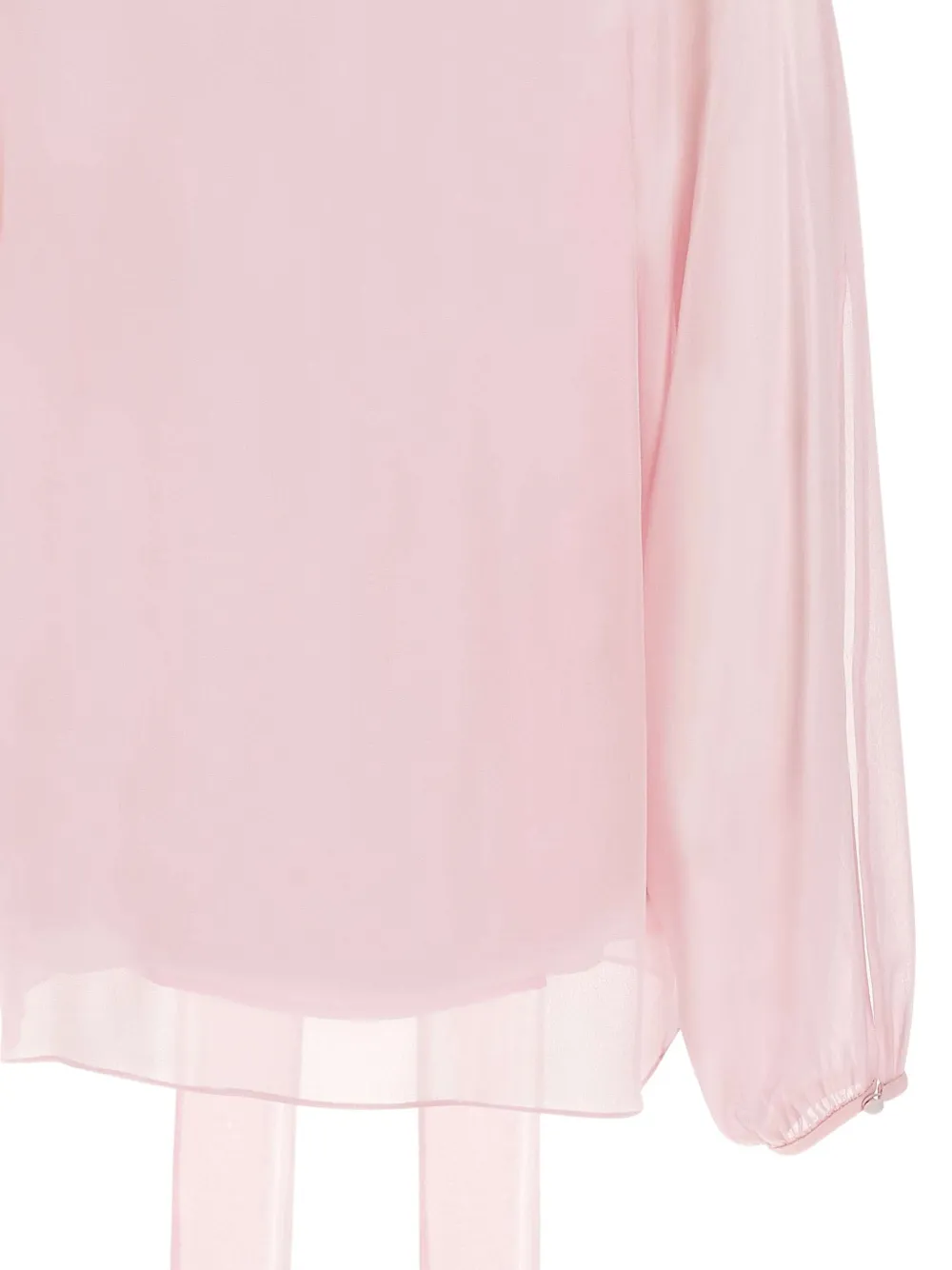 Max Mara Bow Long-sleeve Blouse In Pink