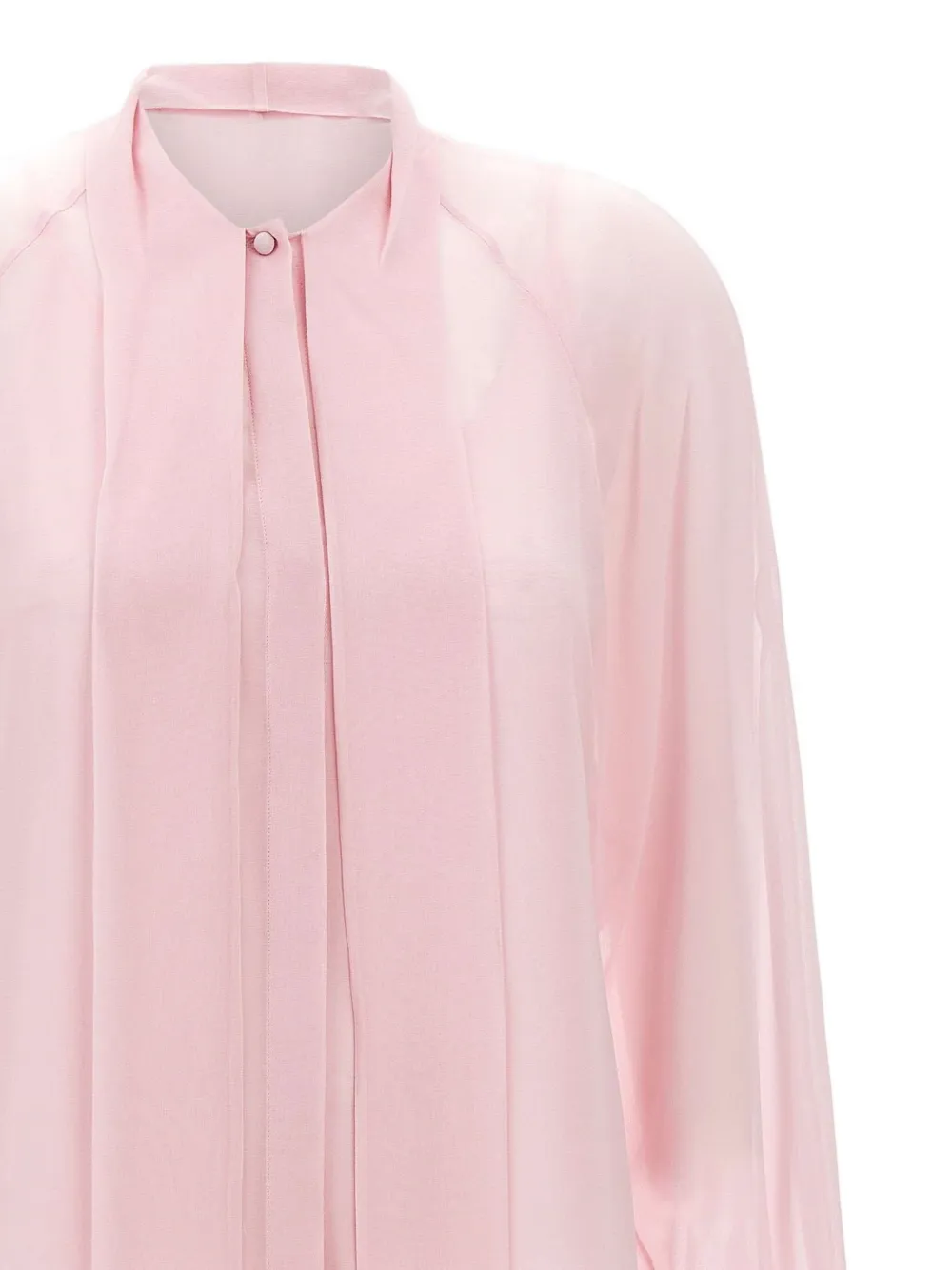 Max Mara Bow Long-sleeve Blouse In Pink