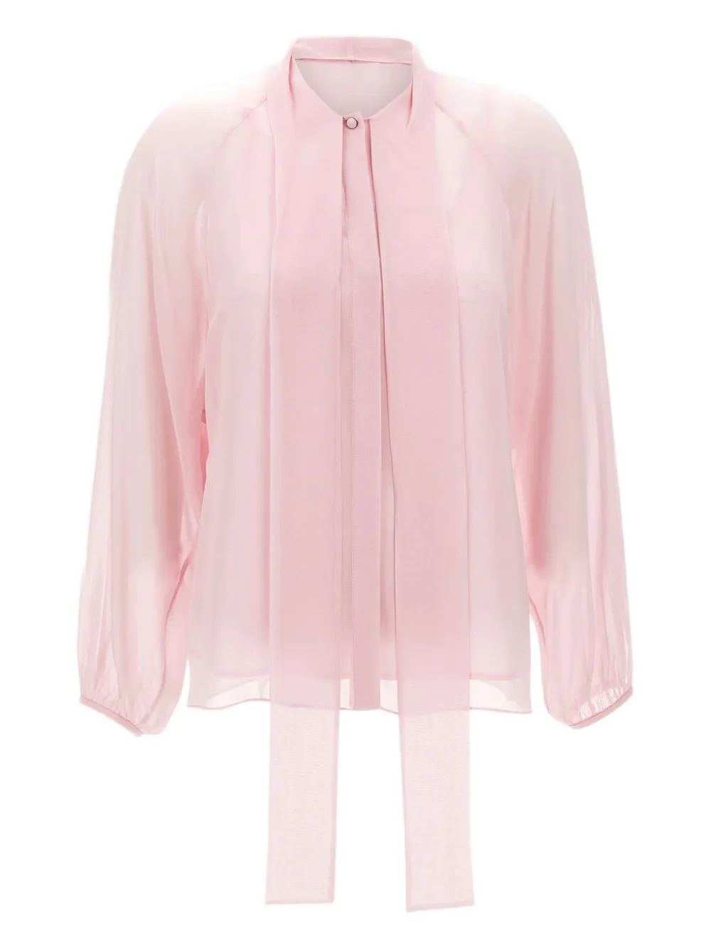 Max Mara Bow Long-sleeve Blouse In Pink