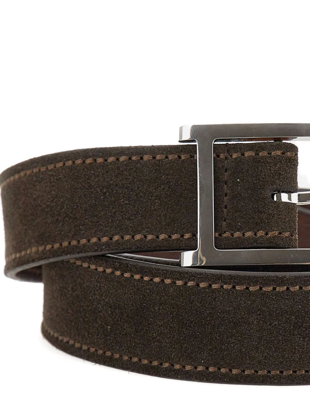 Orciani Rectangular-buckle Belt In Brown