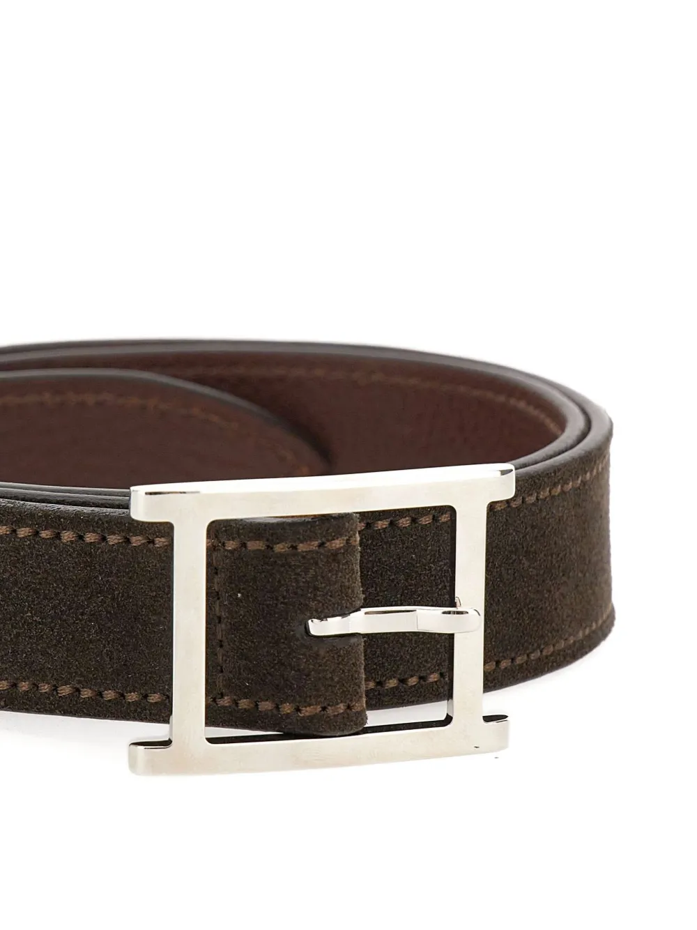 Orciani Rectangular-buckle Belt In Brown