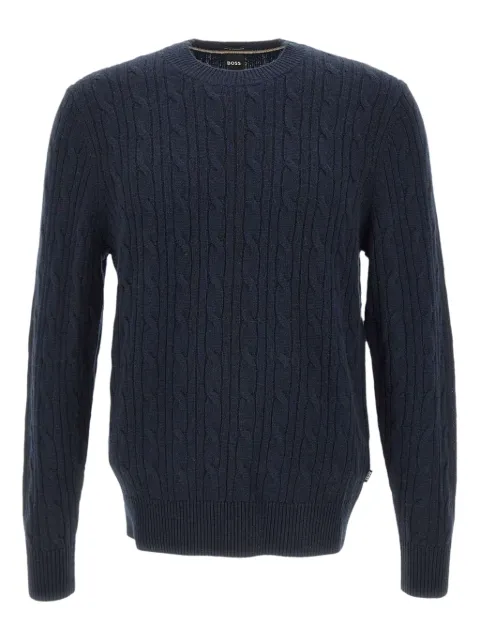BOSS cable knit crew neck sweater