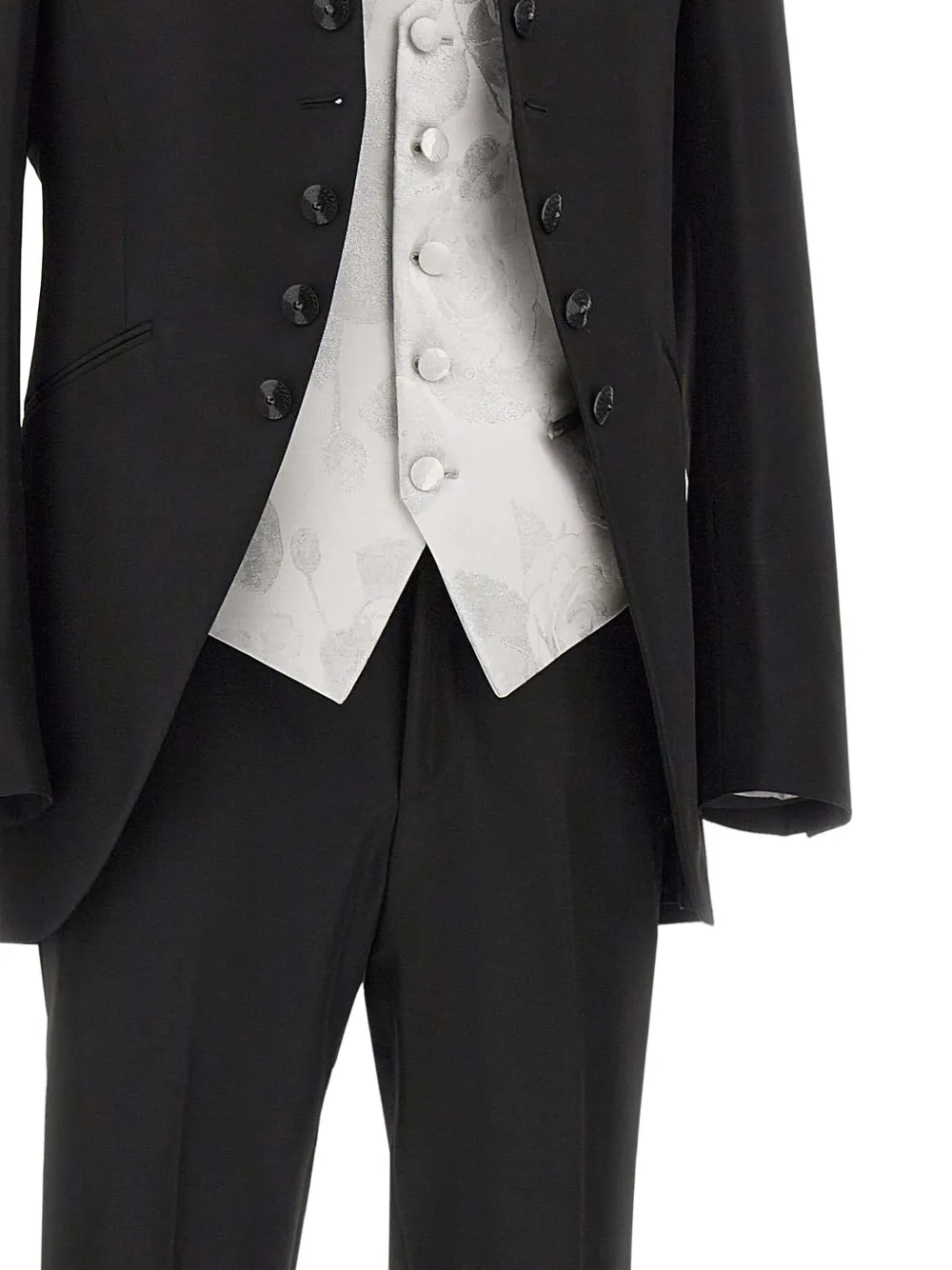 Carlo Pignatelli Button-up pak met ronde opstaande kraag Zwart