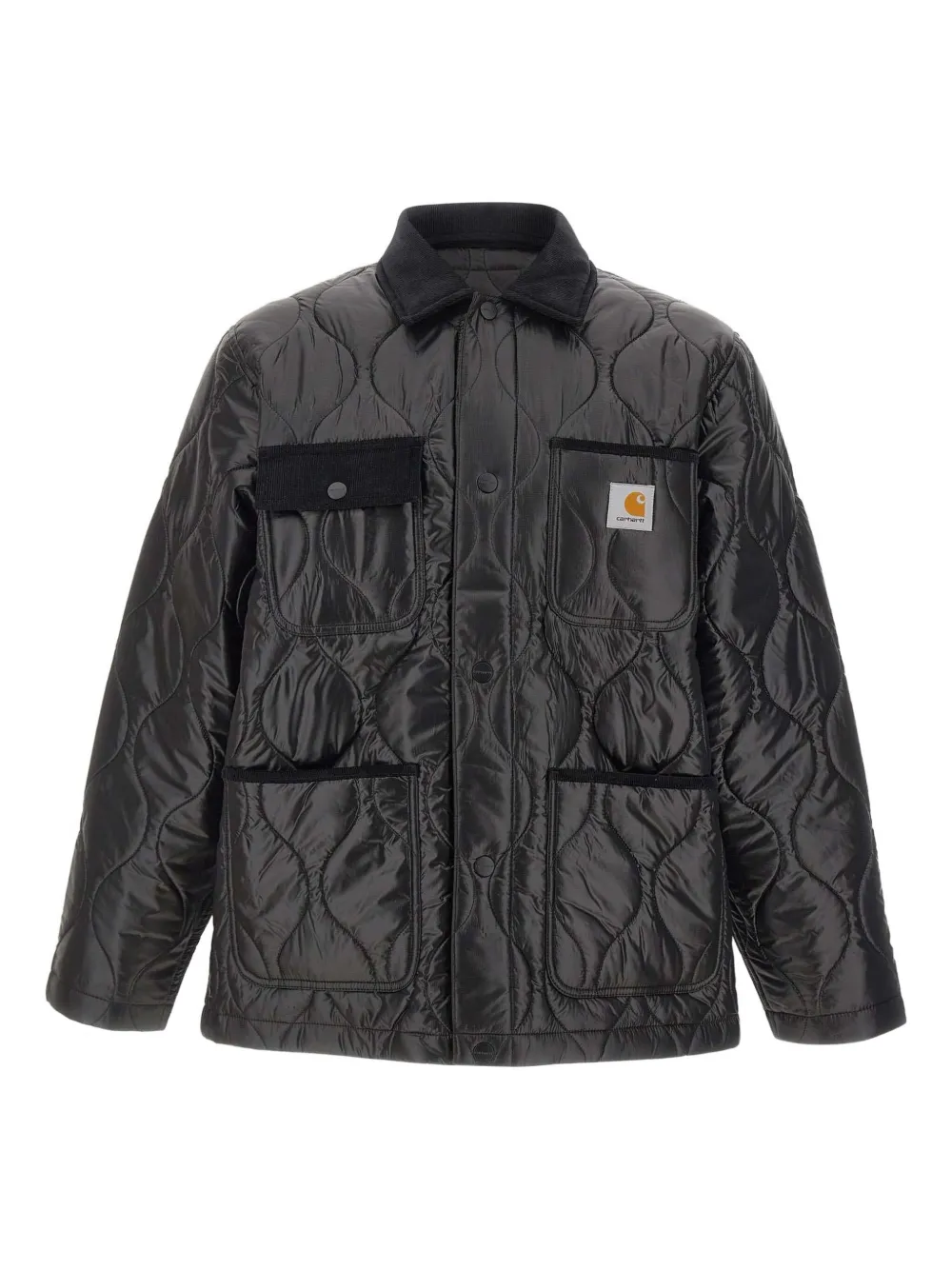 Carhartt WIP Wattierte Jacke mit Cordbesatz | Schwarz | Image 1