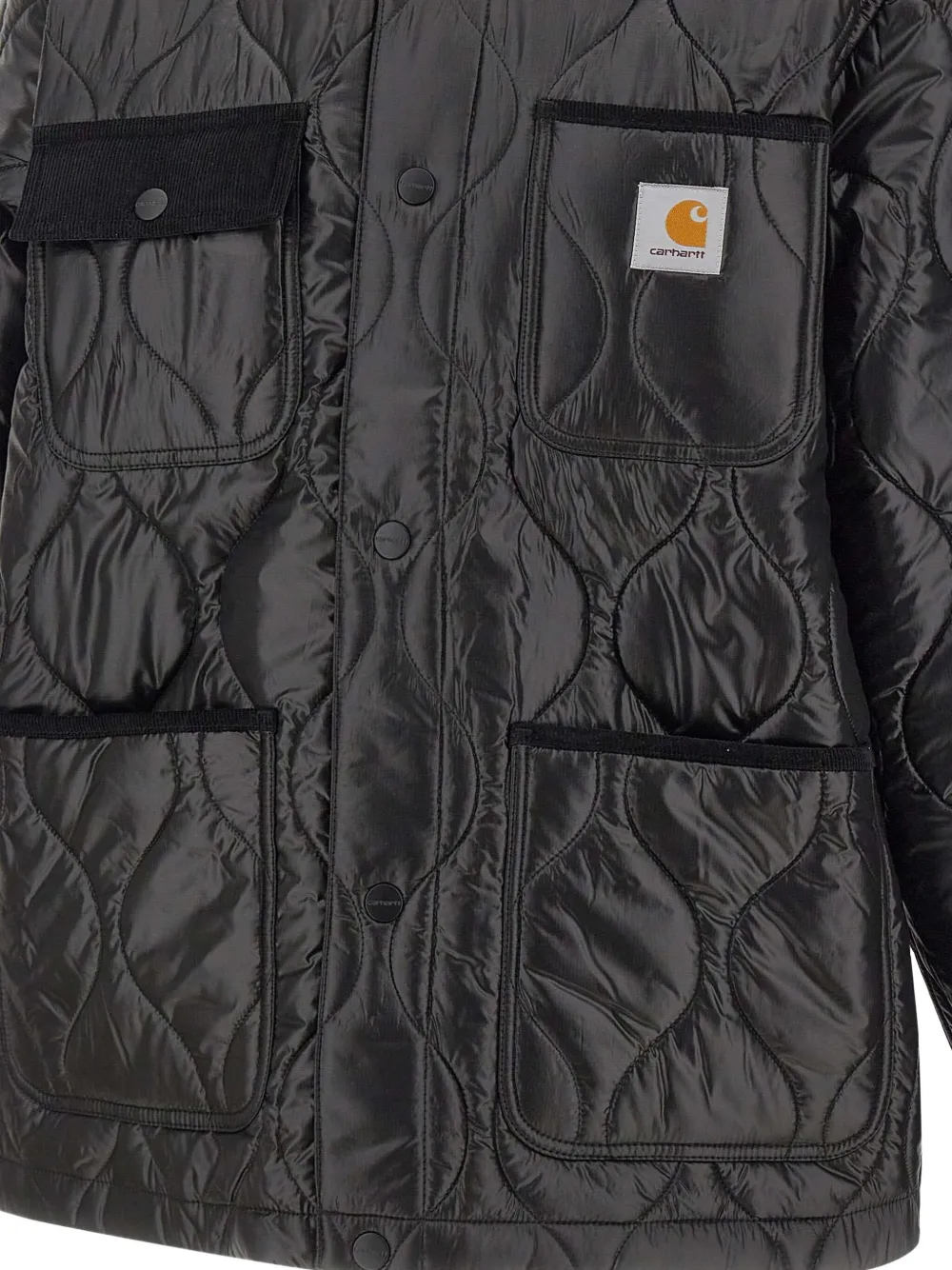 Carhartt WIP Gewatteerd jack met ribfluwelen afwerking Zwart