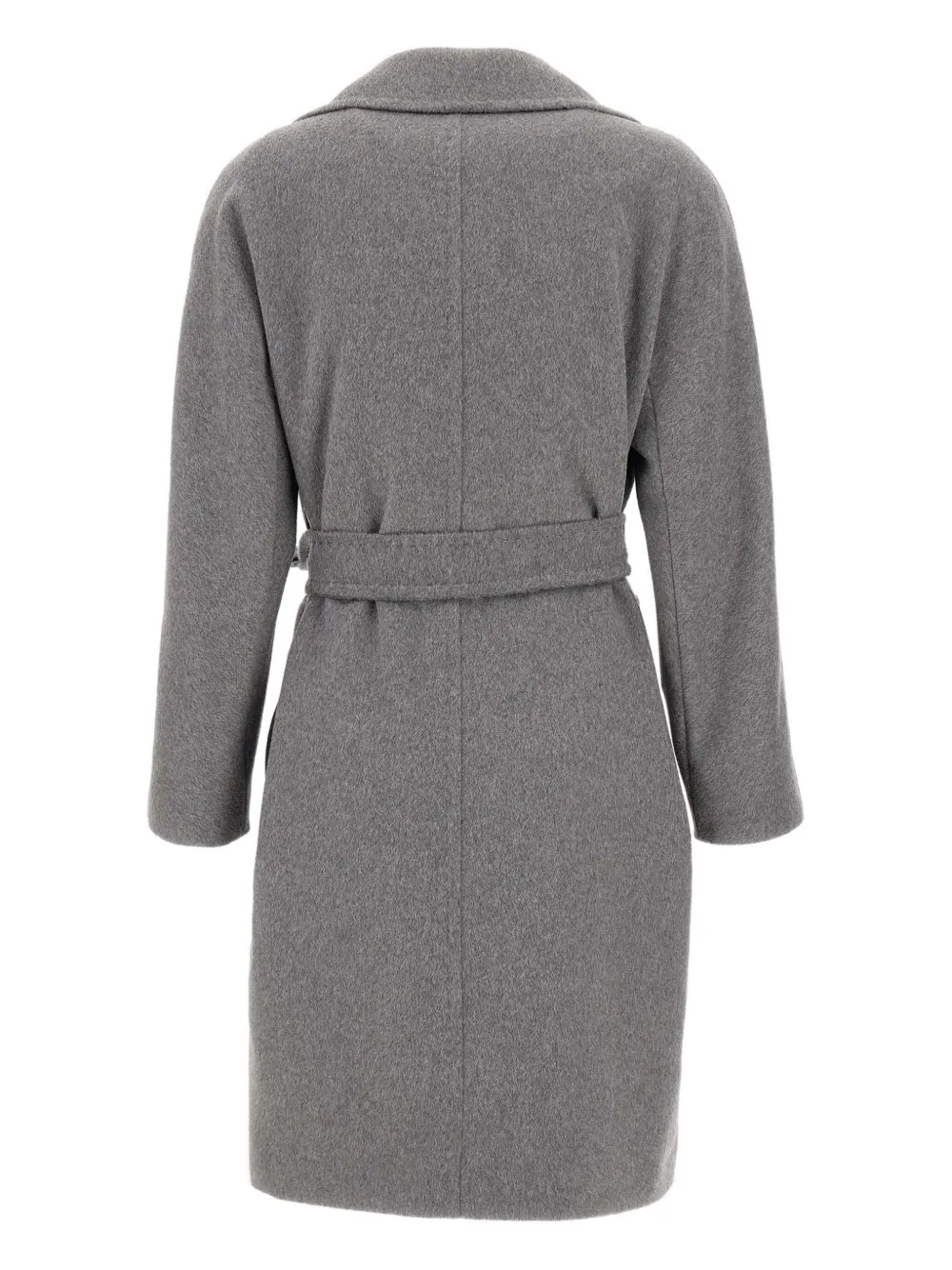 Max Mara Astro Belted Double-breasted Coat In Gray