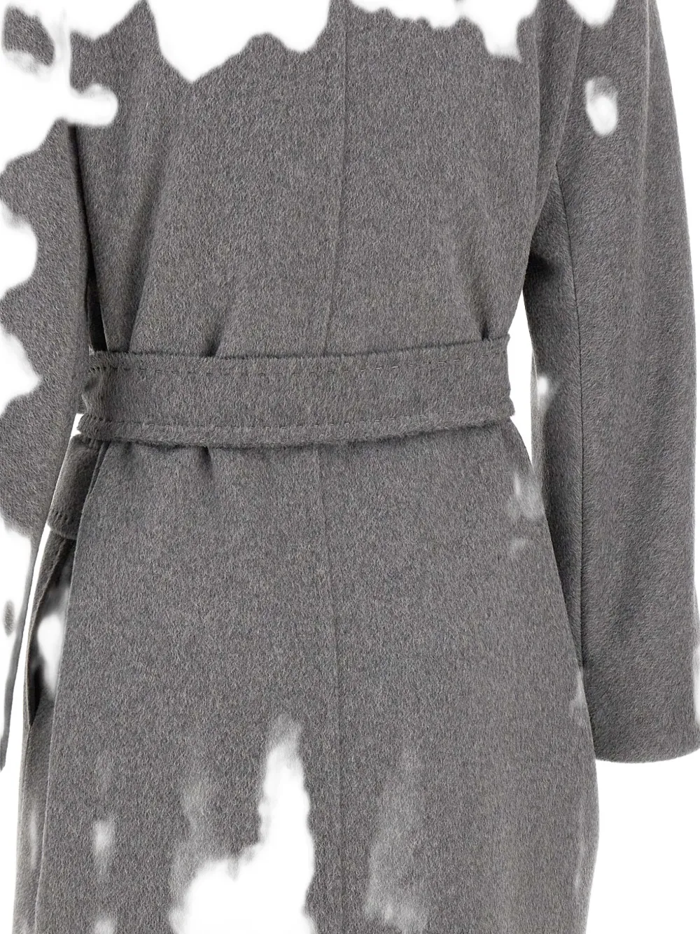 Max Mara Astro Belted Double-breasted Coat In Gray