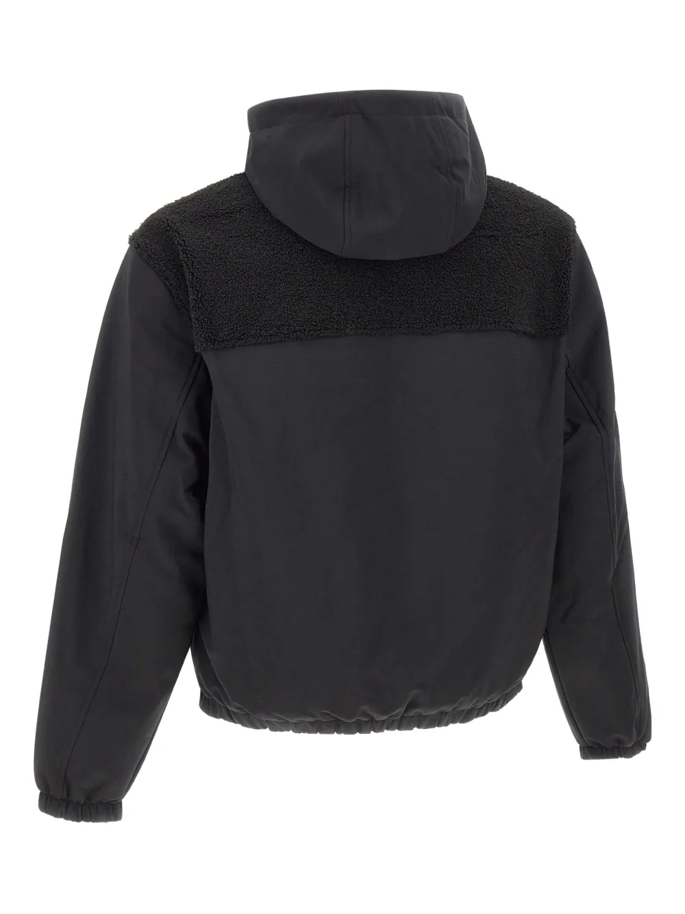 Arte Antwerp Elasticated-trims Fleece-panel Hooded Jacket In Black