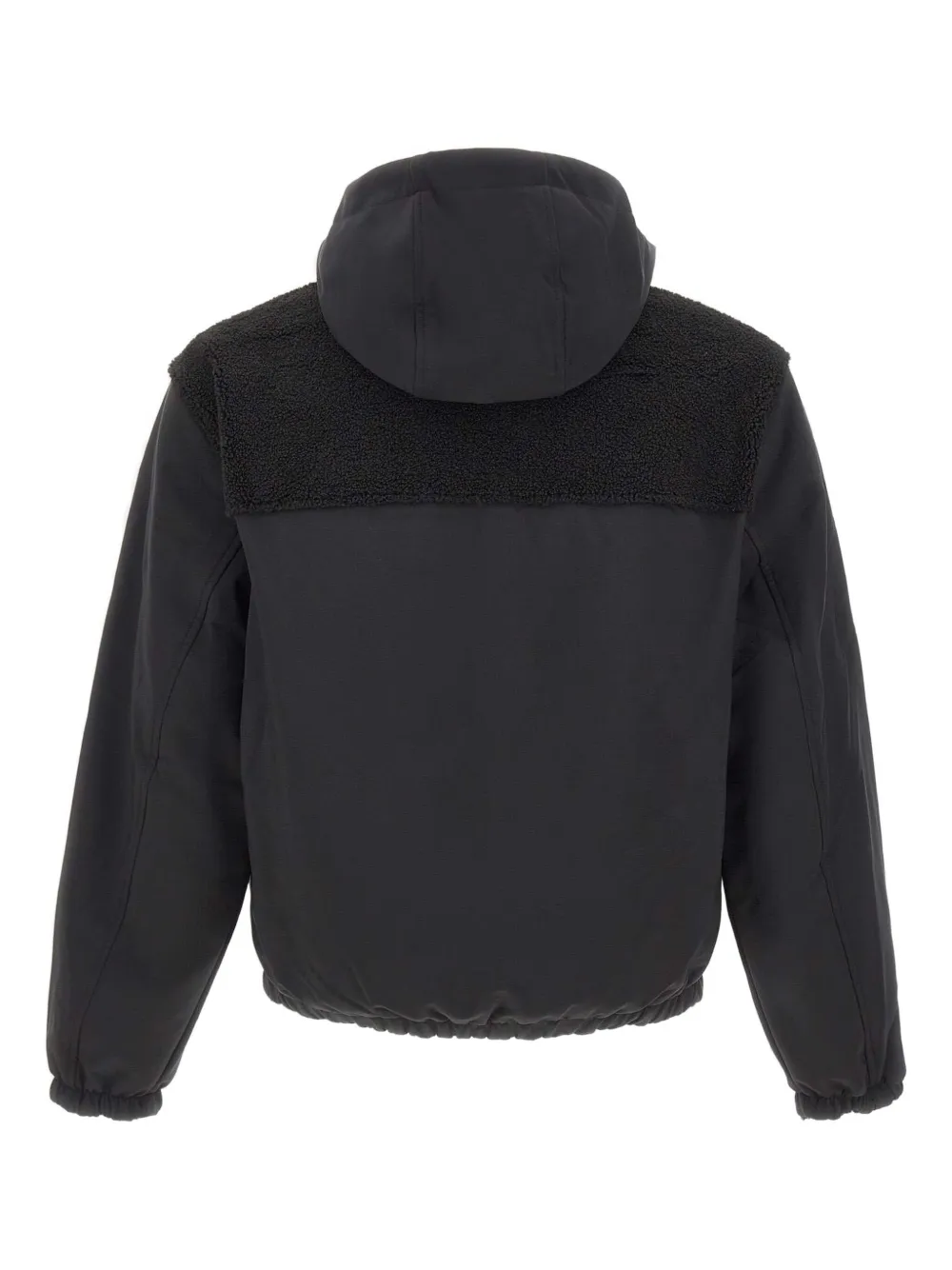 Arte Antwerp Elasticated-trims Fleece-panel Hooded Jacket In Black