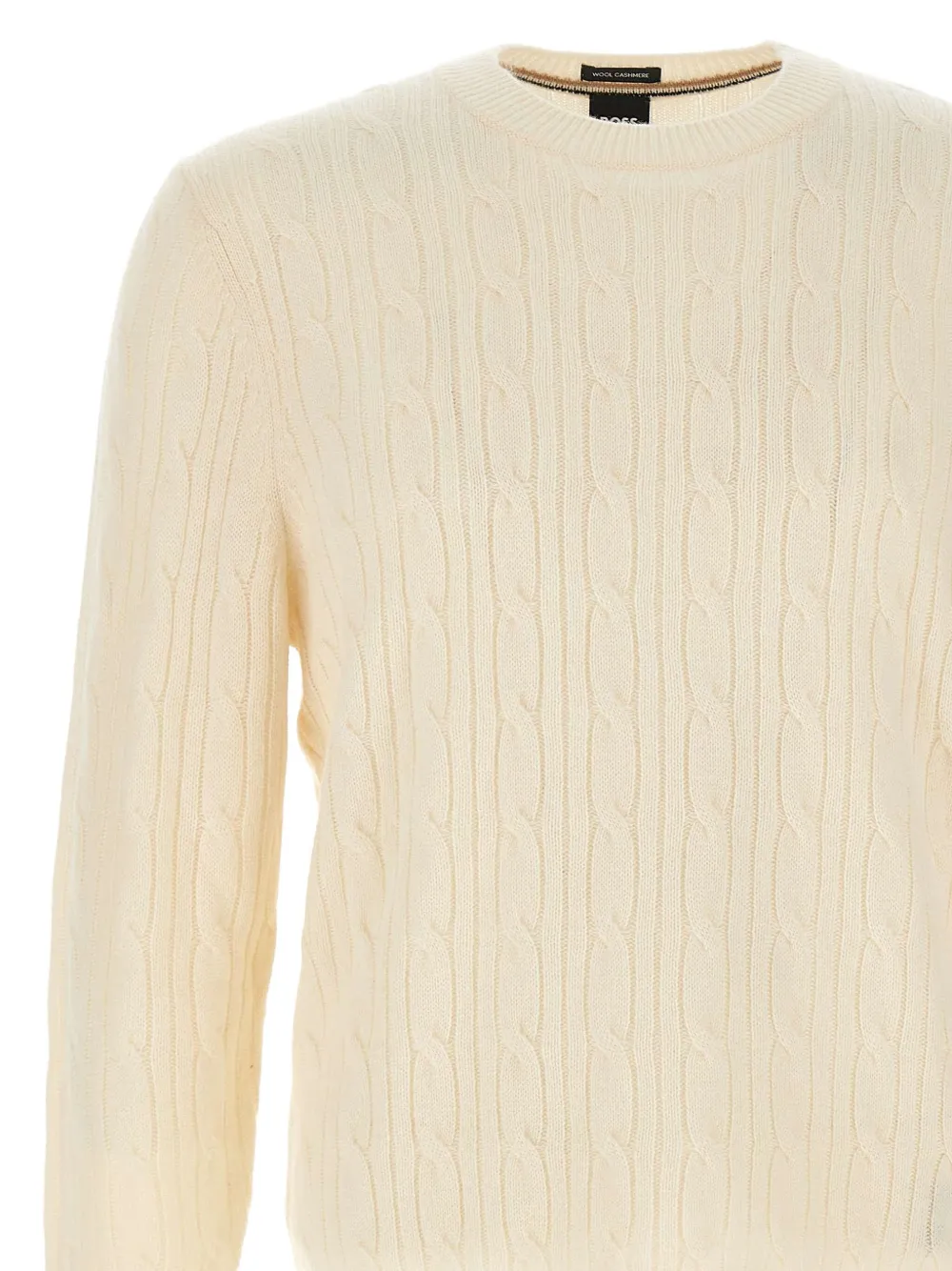 BOSS Kabelgebreide trui Beige