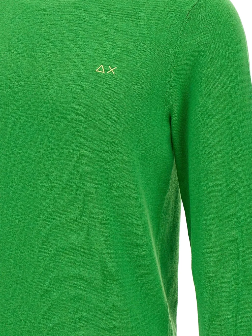 Sun 68 Embroidered Crew-neck Sweater In Green