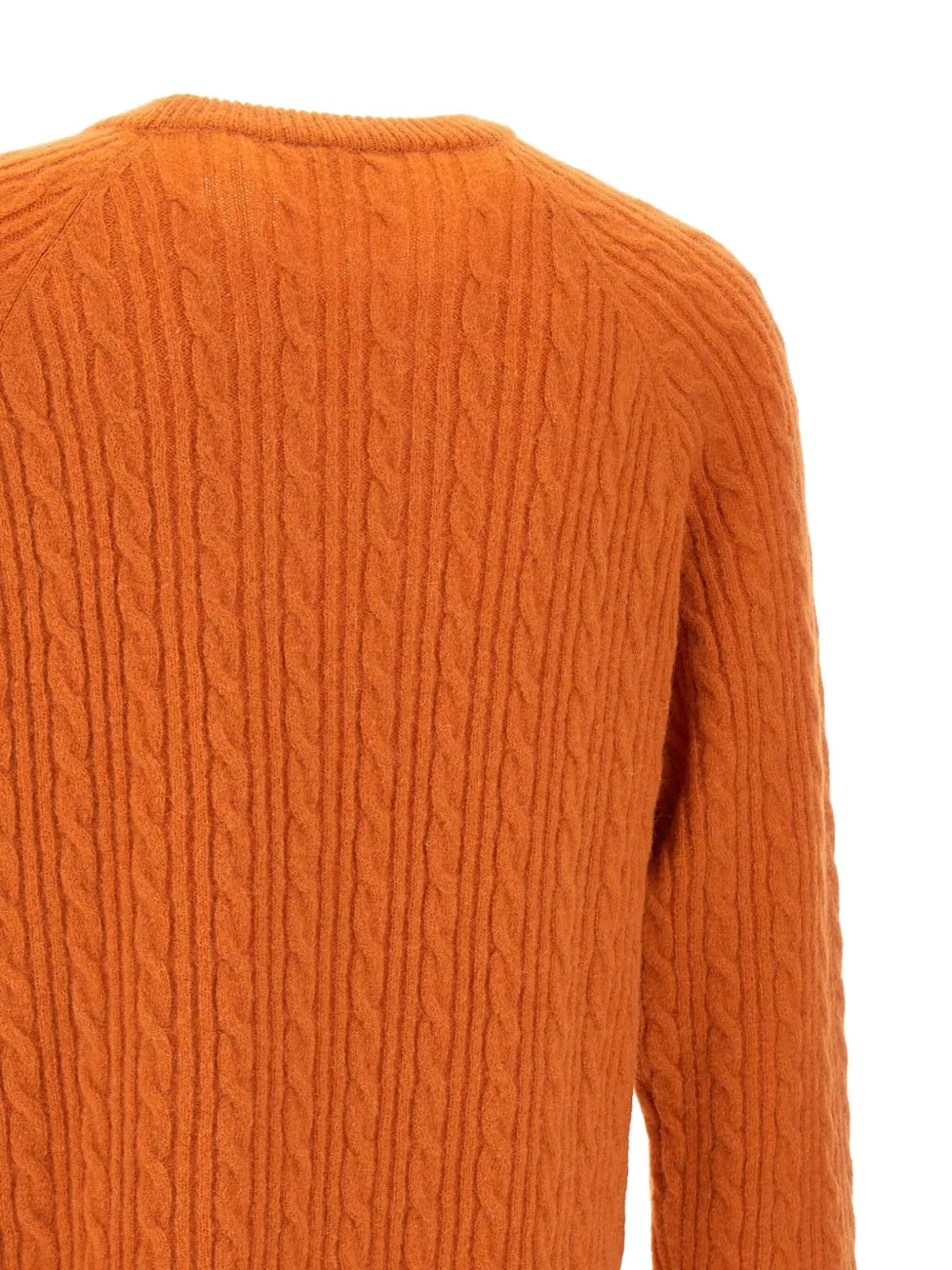 Paul Smith Cable-knit Crew Neck Sweater In Orange