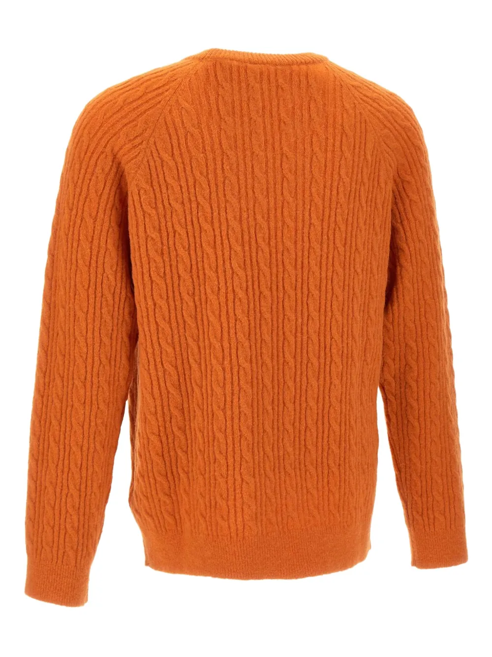Paul Smith Cable-knit Crew Neck Sweater In Orange