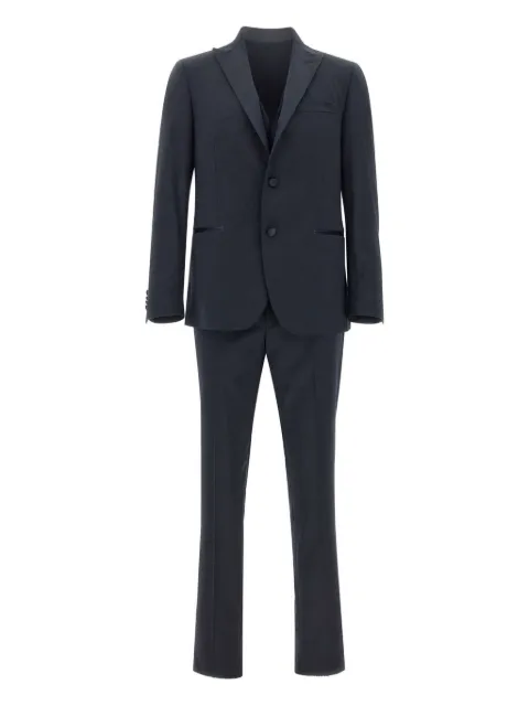 Marchesani satin trim three-piece suit