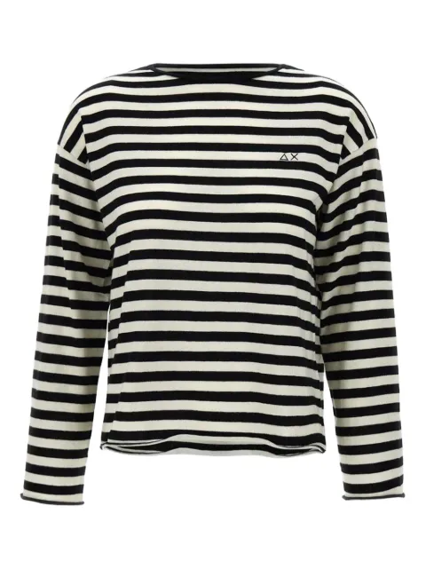 Sun68 striped logo-embroidered sweater