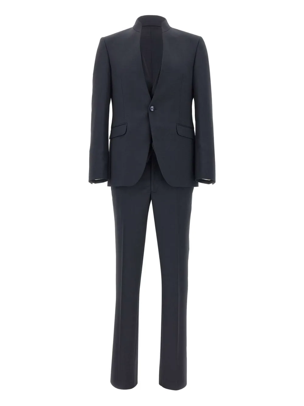 Carlo Pignatelli Mandarin Collar Three-piece Suit In Blue