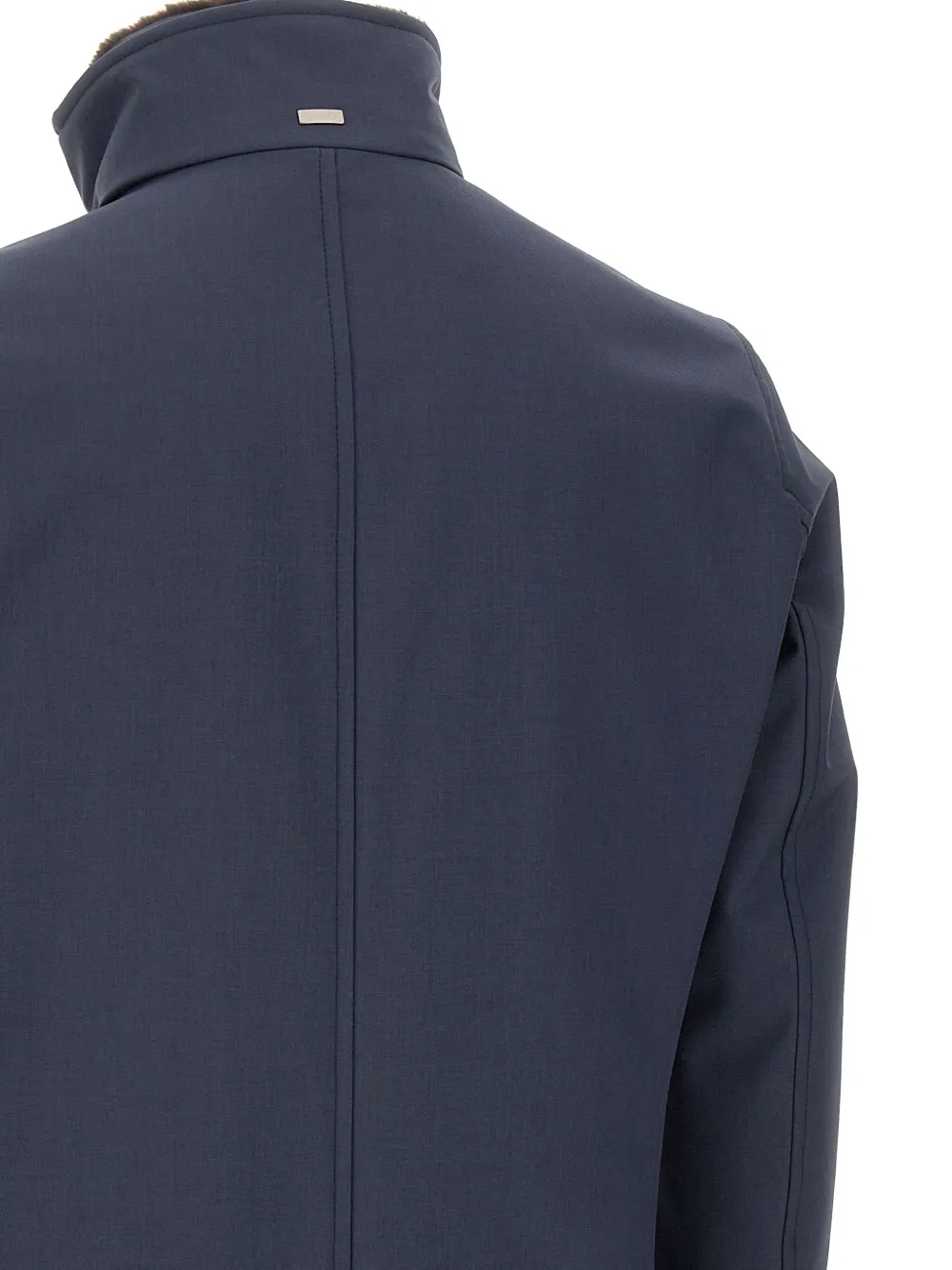 Herno Parka met kraag van imitatiebont Blauw