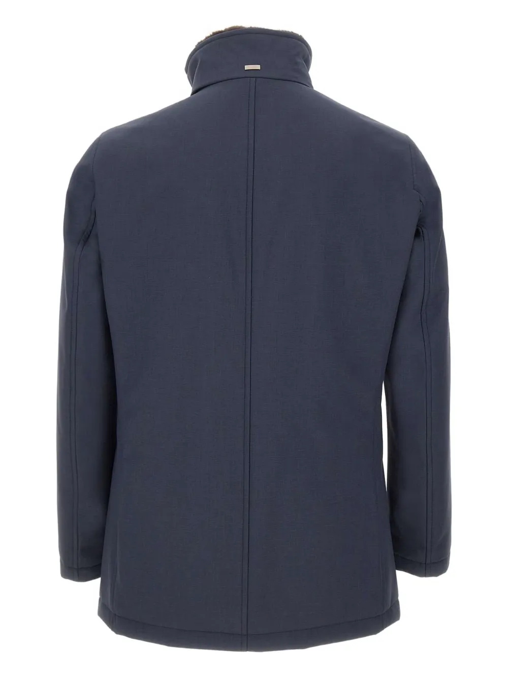 Herno Parka met kraag van imitatiebont Blauw