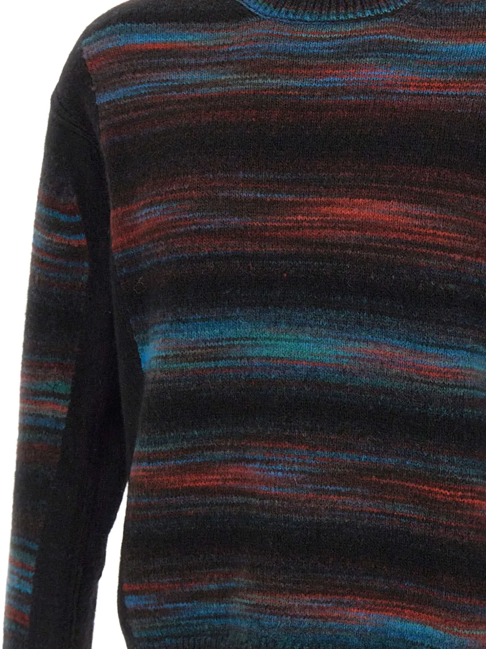 Paul Smith Striped Crew Neck Long Sleeve Sweater In Black