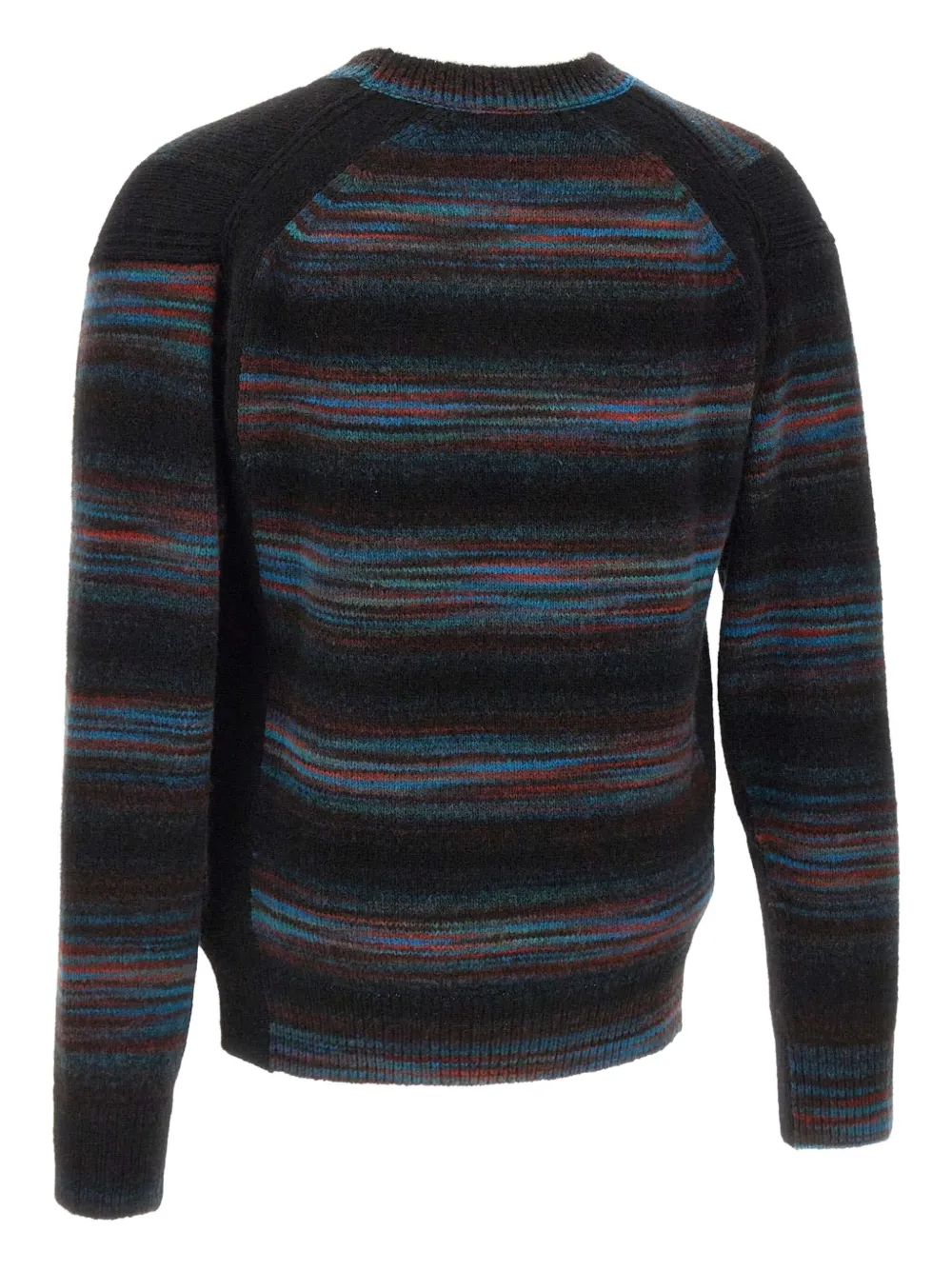Paul Smith Striped Crew Neck Long Sleeve Sweater In Black