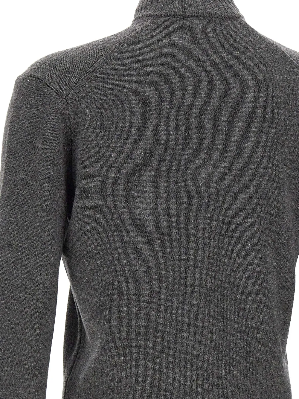 Lacoste Trui met borduurwerk en halve rits Grijs