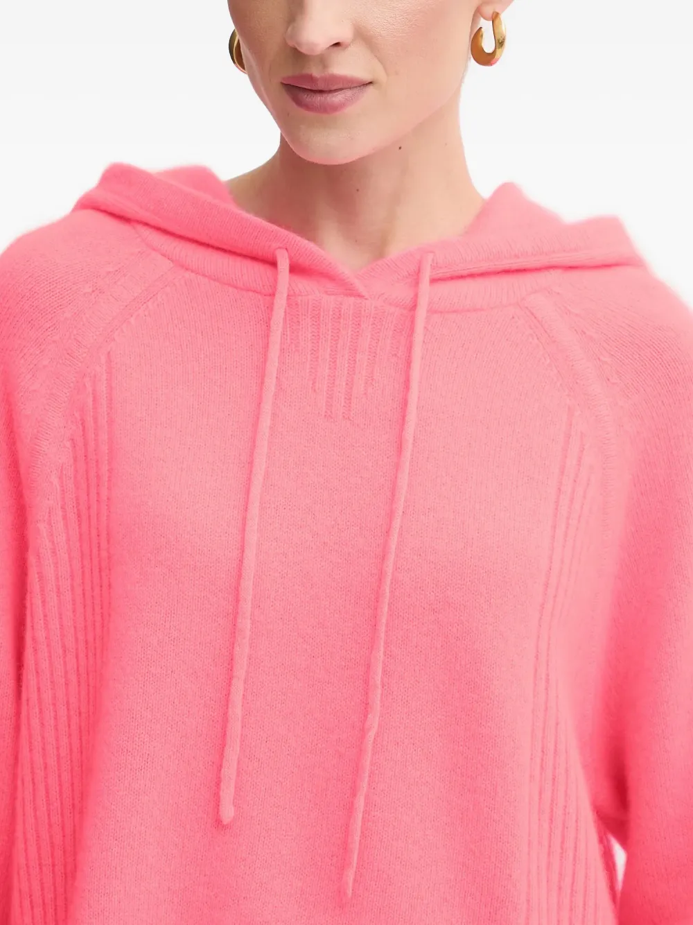 FROM FUTURE Geribbelde hoodie met capuchon Roze