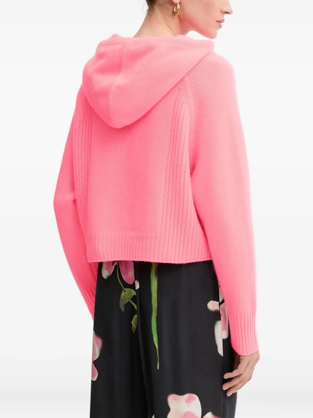 FROM FUTURE Geribbelde hoodie met capuchon Roze