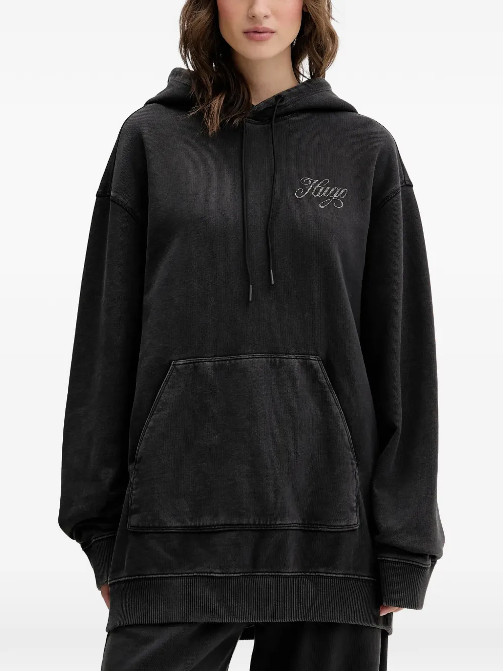 HUGO hoodie con apliques del logo | negro | Image 1