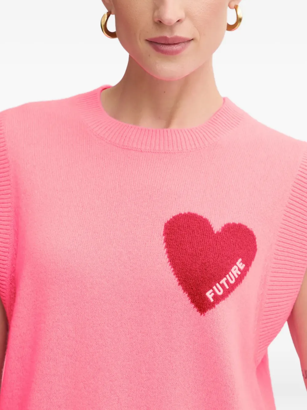 From Future Heart-motif Sleeveless Vest In Pink