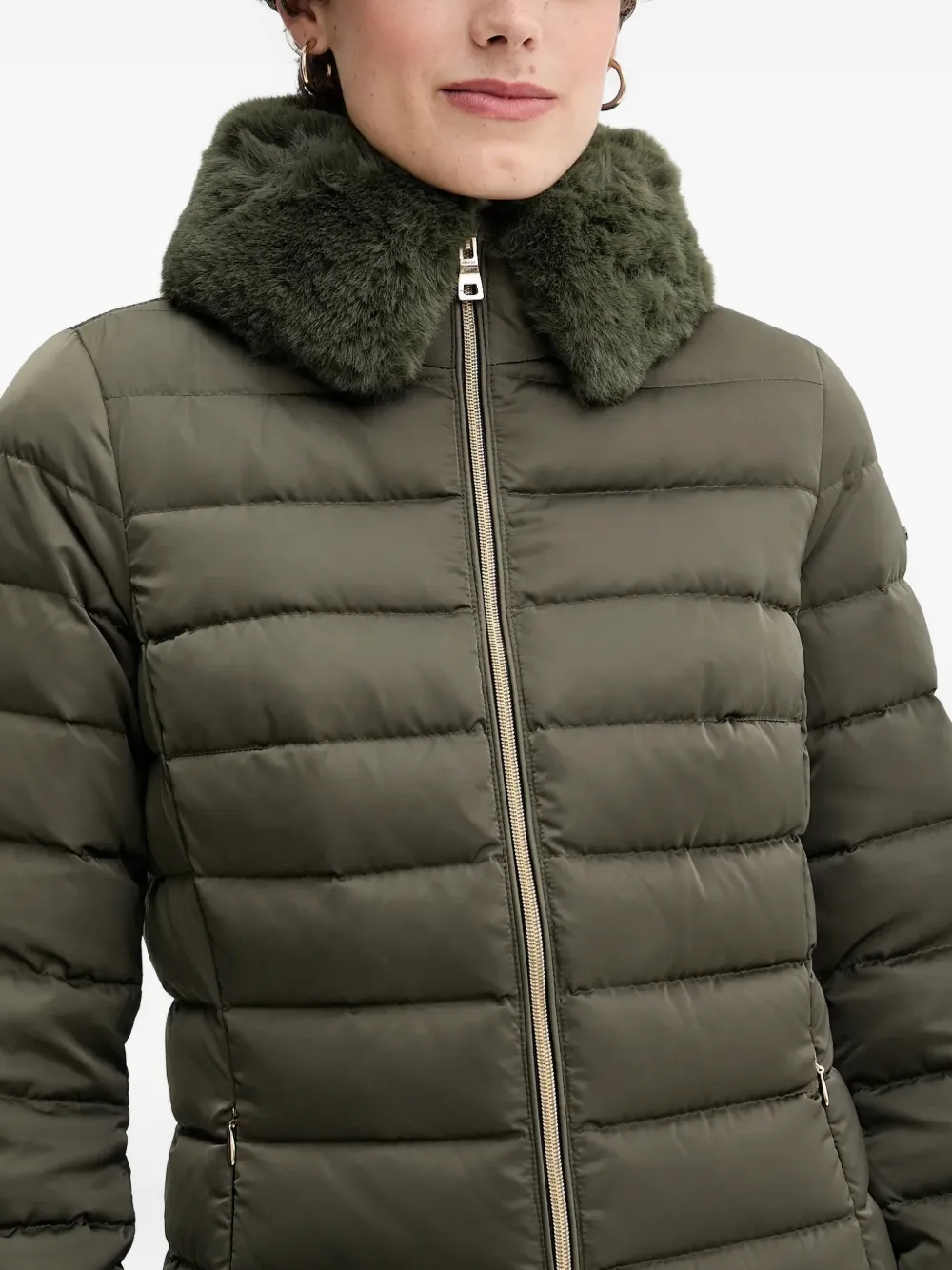 Geox Bettanie gewatteerd jack met getextureerde kraag Groen