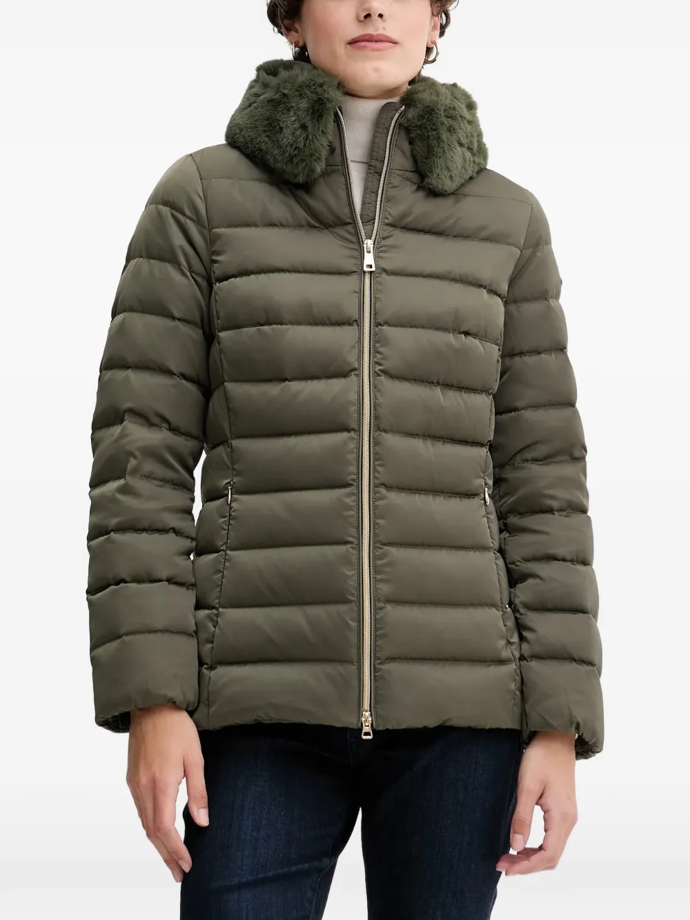 Geox Bettanie texture-collar quilted jacket - Verde