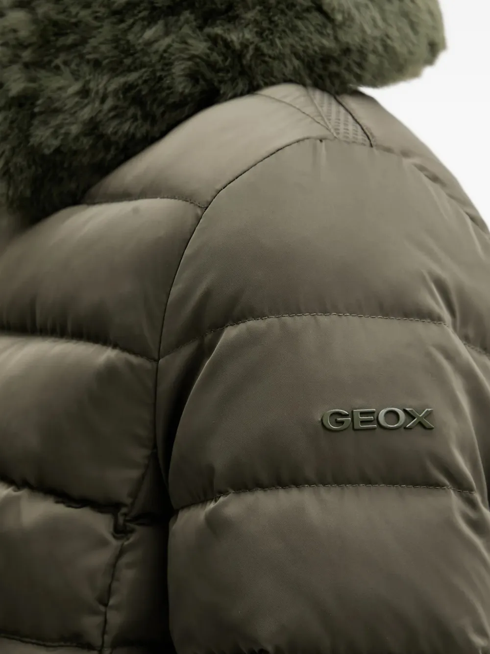 Geox Bettanie gewatteerd jack met getextureerde kraag Groen