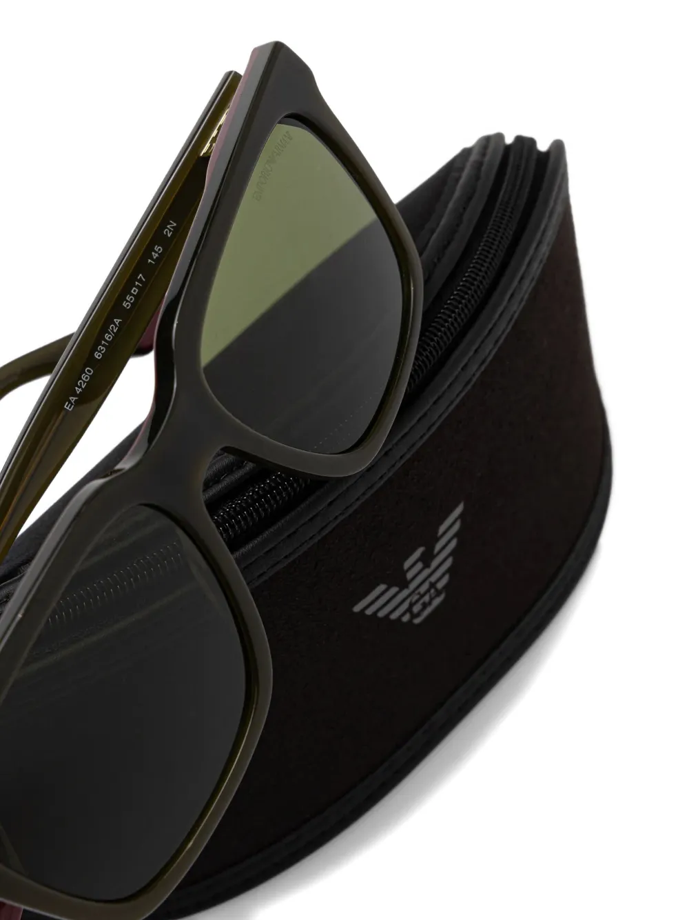 Emporio Armani Zonnebril met rechthoekig montuur Groen