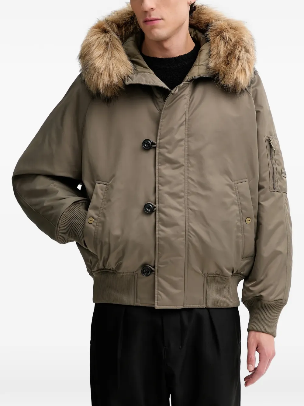 HUGO fur-hooded jacket | marrón | Image 1