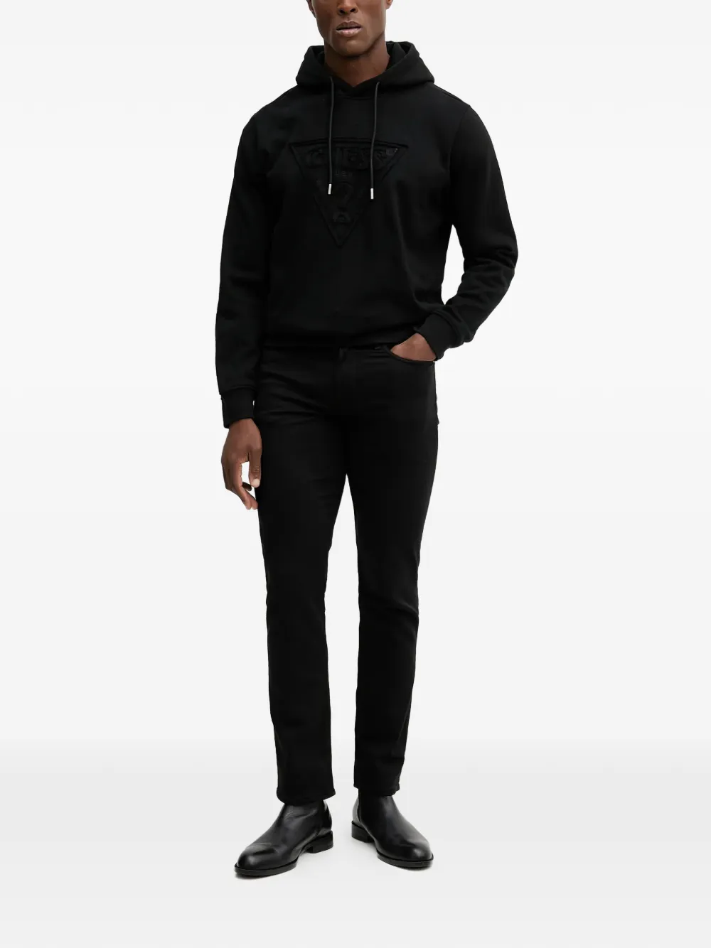 GUESS USA triangle-logo embossed hooded sweater | Hoodies | Image 2