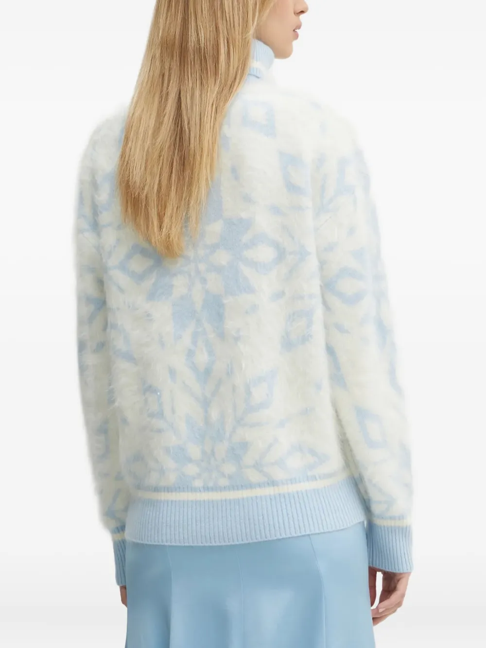 From Future Roll-neck Patterned Sweater In White
