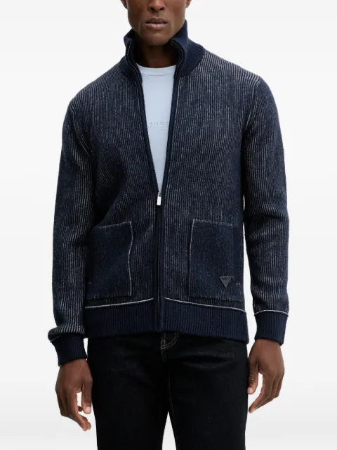 GUESS USA كارديغان مخطط بسحاب