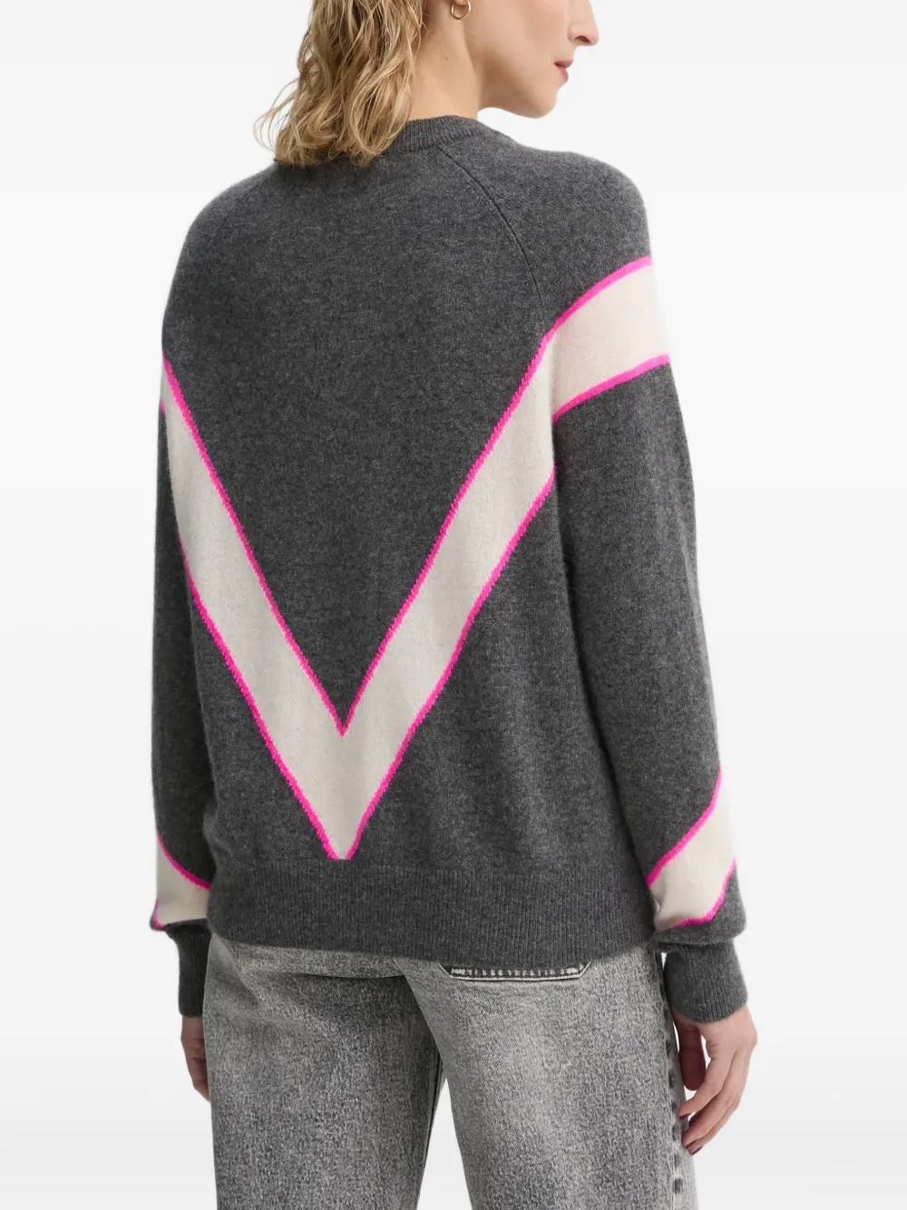 From Future Chevron-pattern Cashmere Sweater In Gray