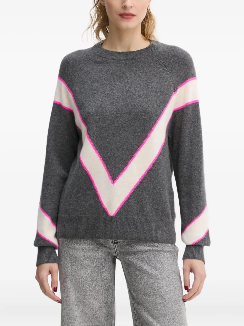 FROM FUTURE chevron-pattern cashmere sweater | Grey | Image 1