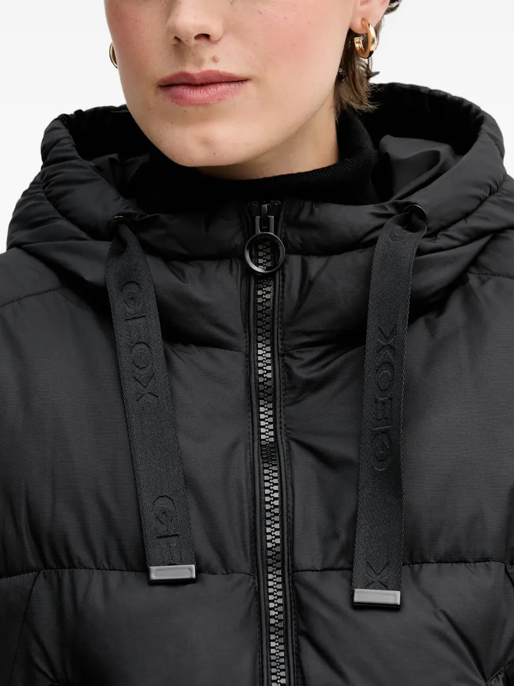 Geox Spherica donsjack met capuchon Zwart