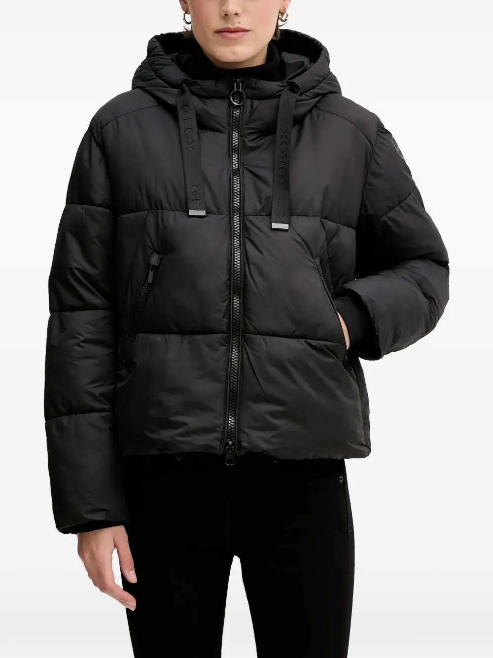 Geox Spherica hooded puffer jacket - Nero