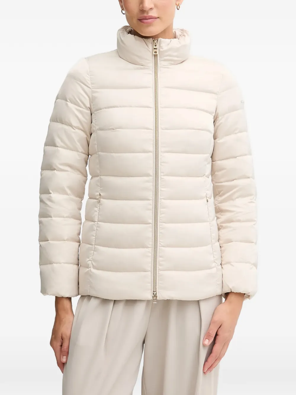 Geox Bettanie Texture-collar Padded Jacket In White