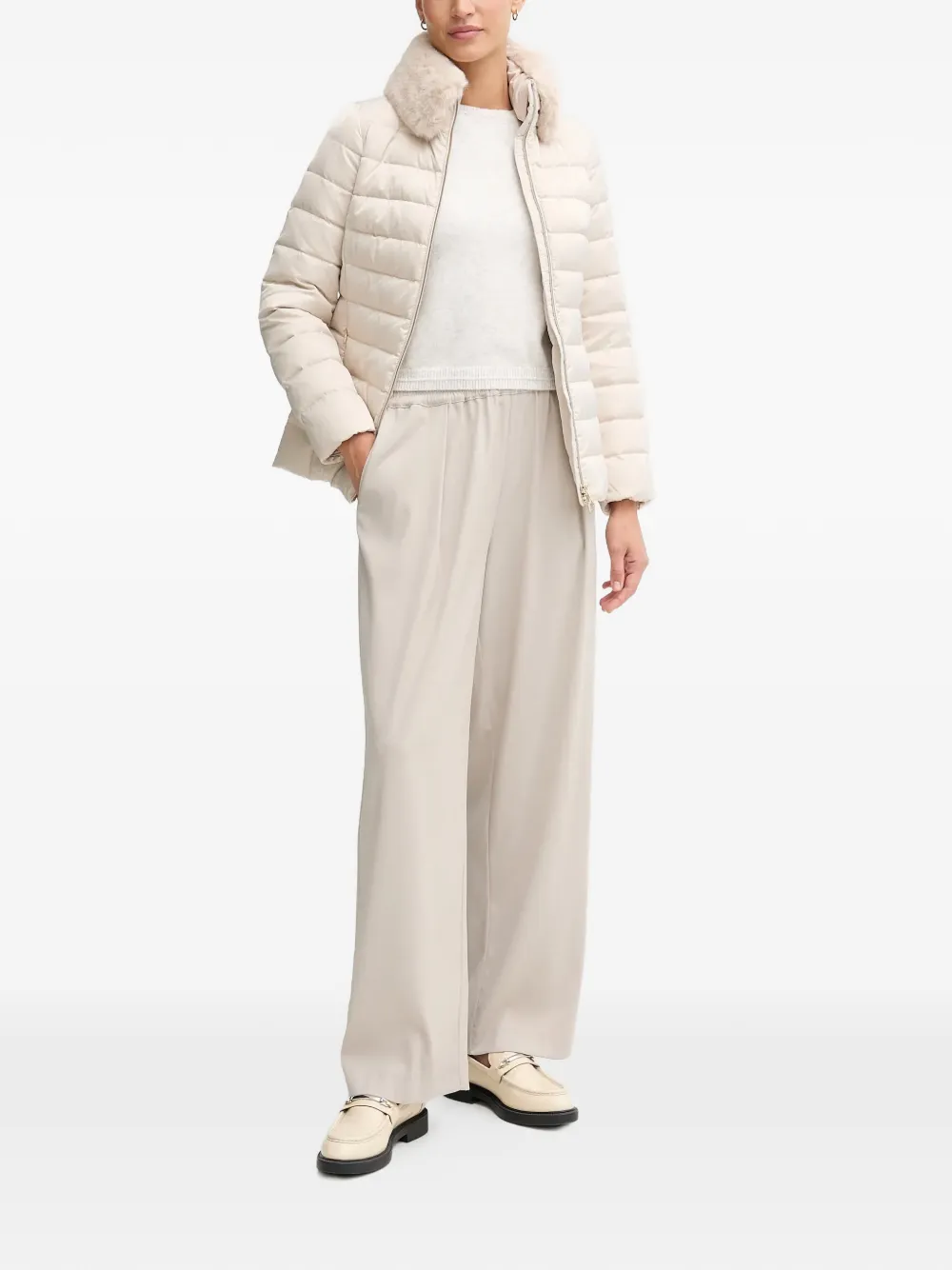  Geox Bettanie Texture-collar Padded Jacket - Neutrals 