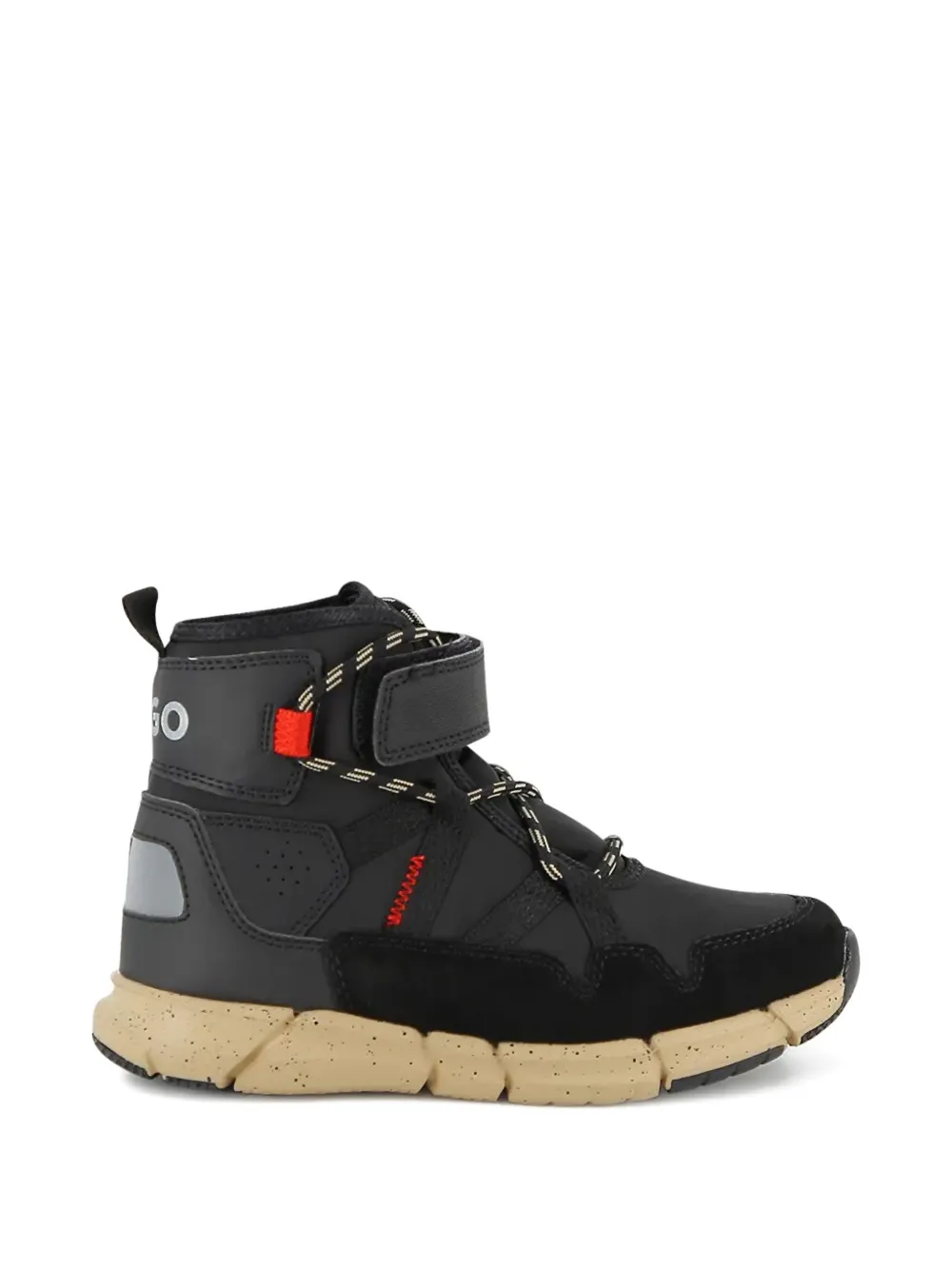 HUGO KIDS touch-strap lace-up boots Zwart