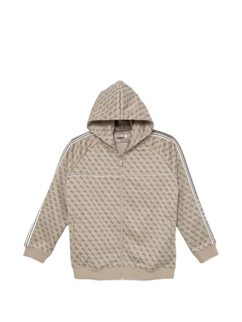guess kids hoodie con monograma y cierre