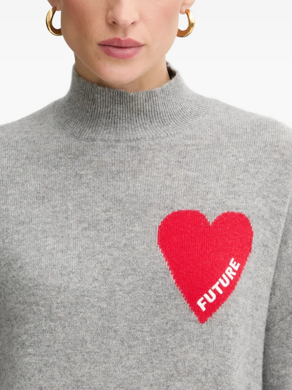 From Future Heart-motif Sweater In Gray