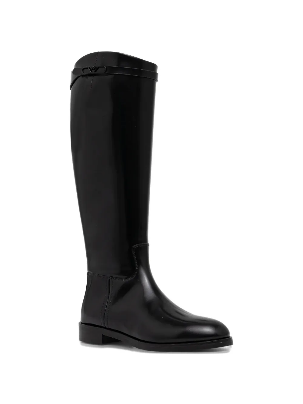 Emporio Armani logo-strap boots Zwart