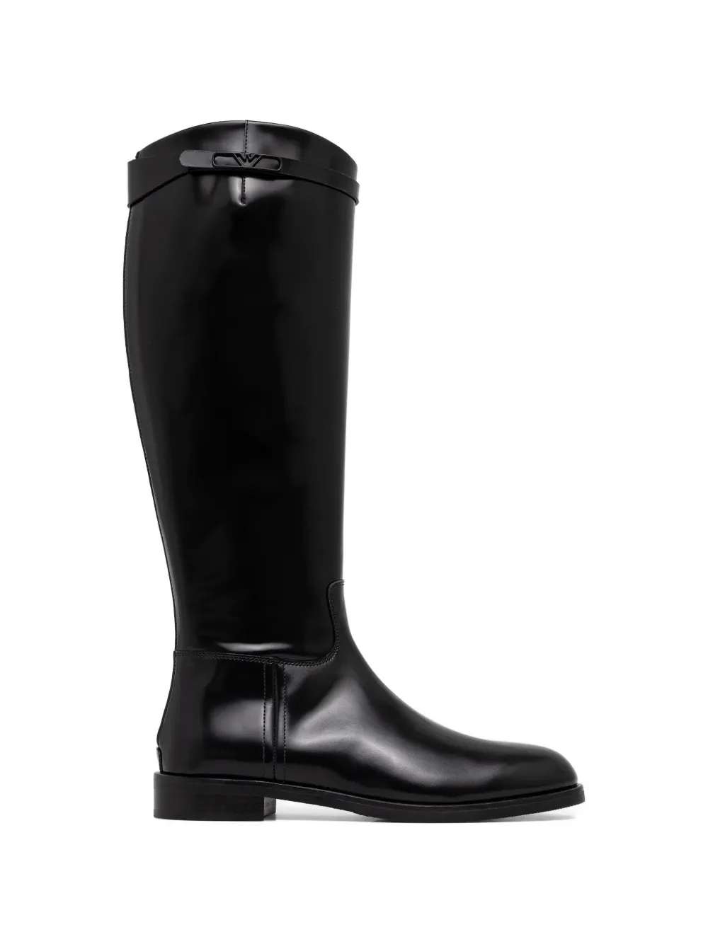 Emporio Armani logo-strap boots Zwart